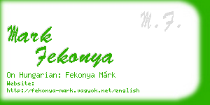 mark fekonya business card